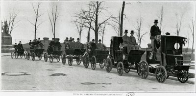 パリのアメリカの電気自動車、1900年頃 作： French Photographer